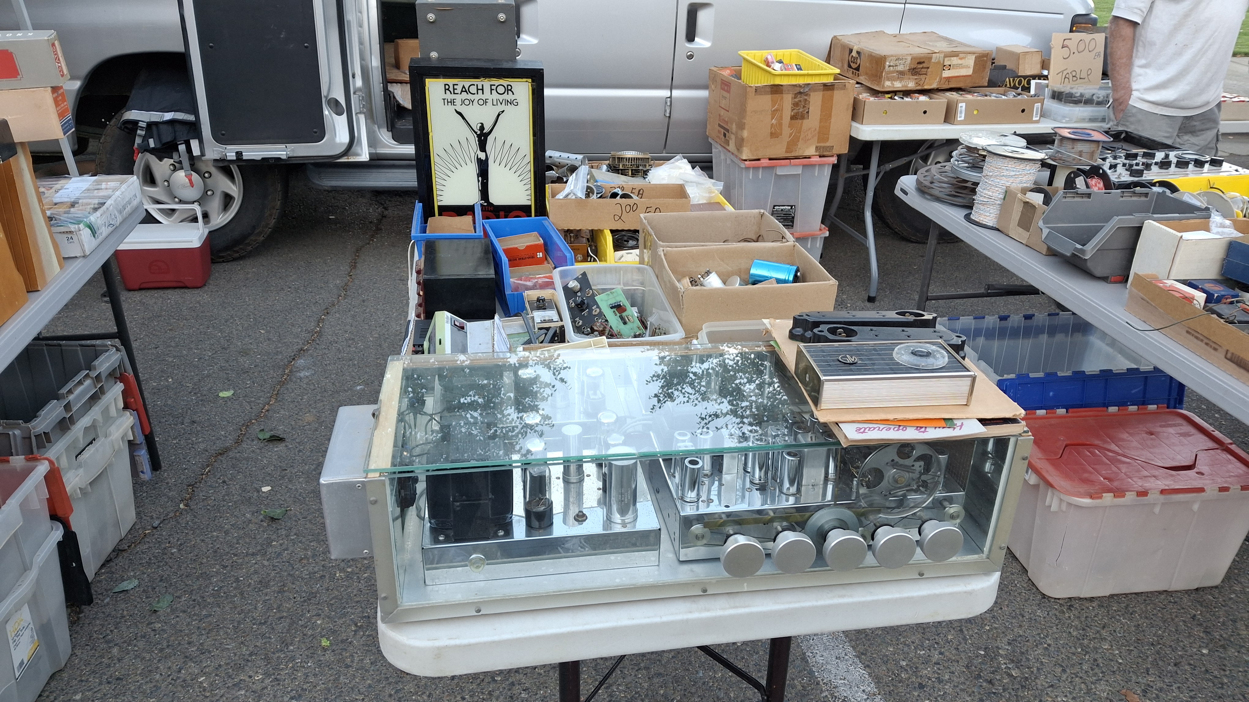 Glass case radio